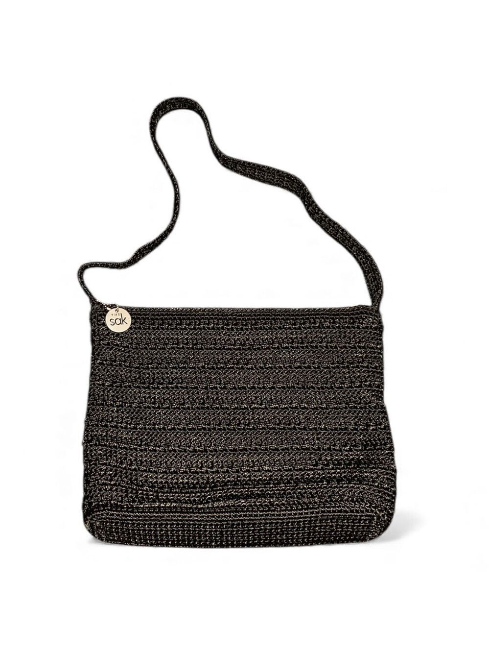 The Sak Original Crochet Black Shoulder Tote Bag
